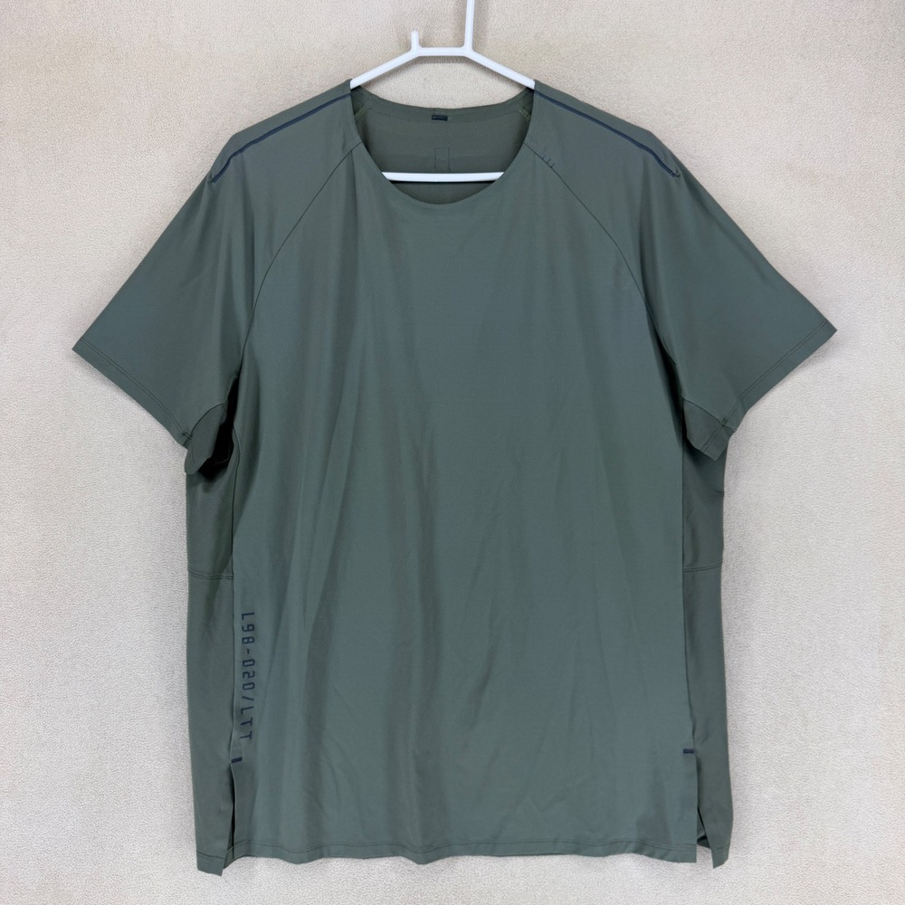Lululemon ABC LTT Mens Short Sleeve Shirt‎ Green Textured Size XXL